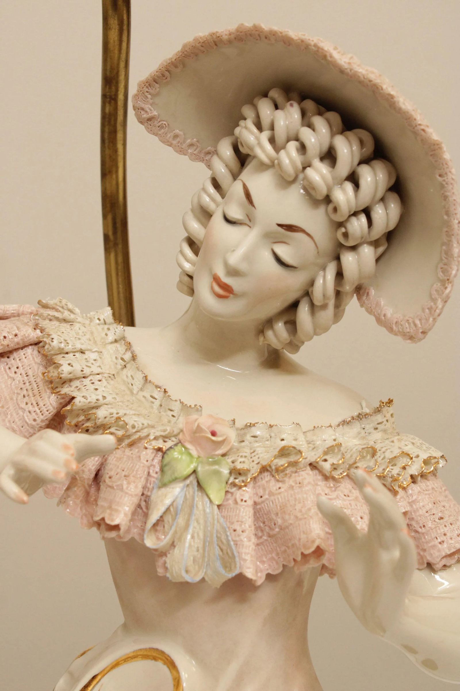 Vintage Porcelain Figurine Table Lamps - A Pair - 12