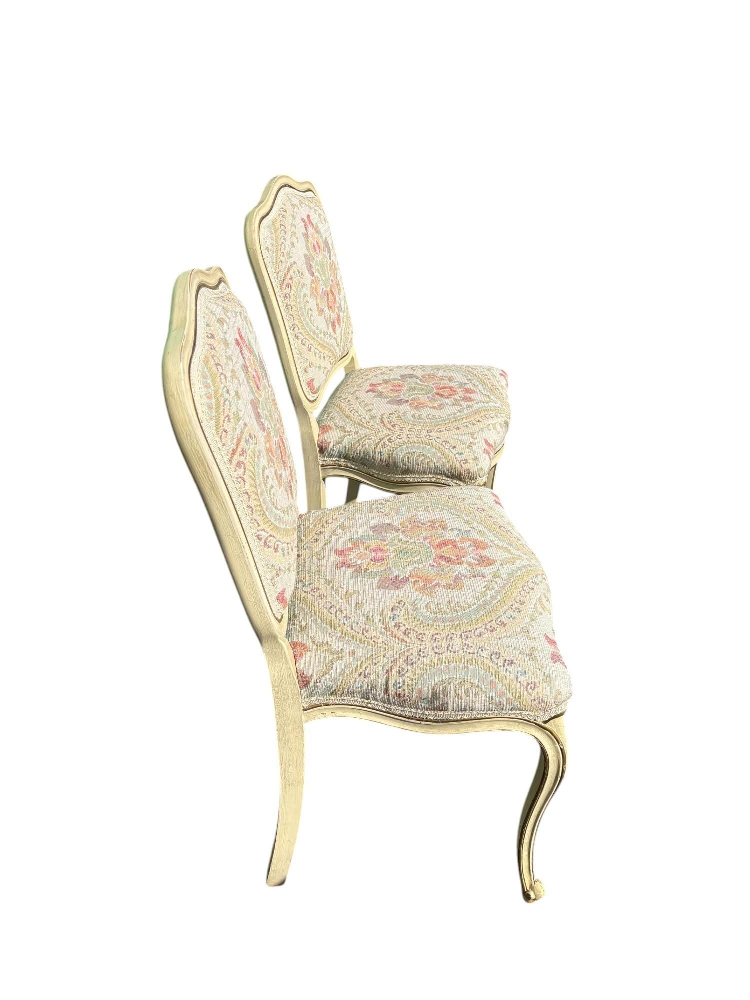 Mid 20th Century Pair of Drexel Attributed Louis XV French Provincial Side Chairs - 2