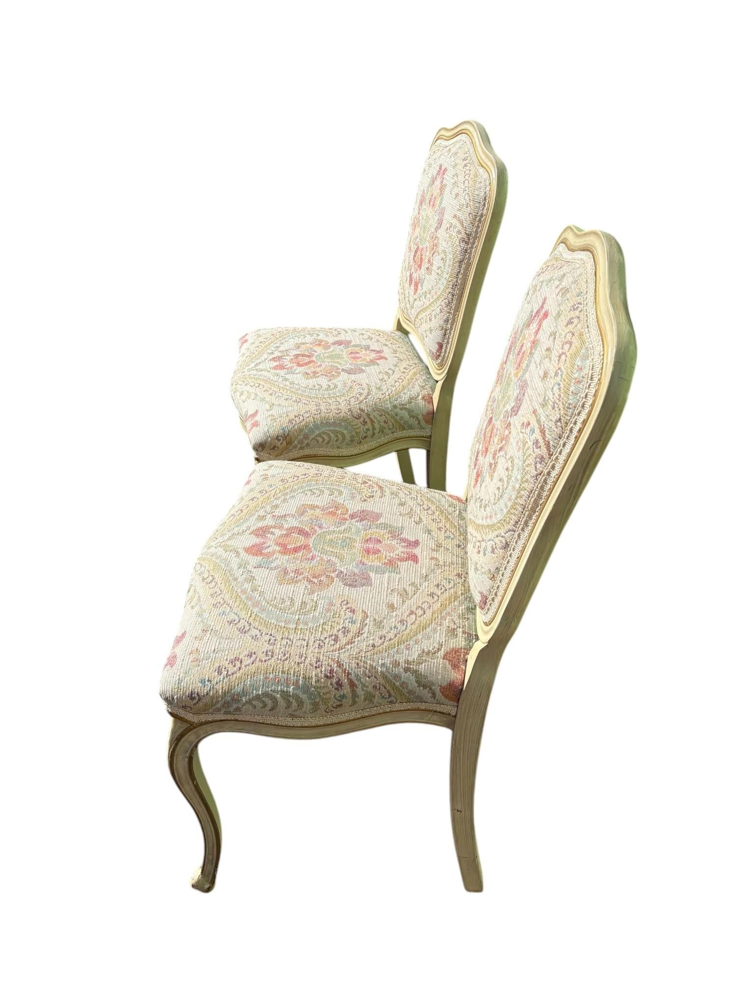 Mid 20th Century Pair of Drexel Attributed Louis XV French Provincial Side Chairs - 3