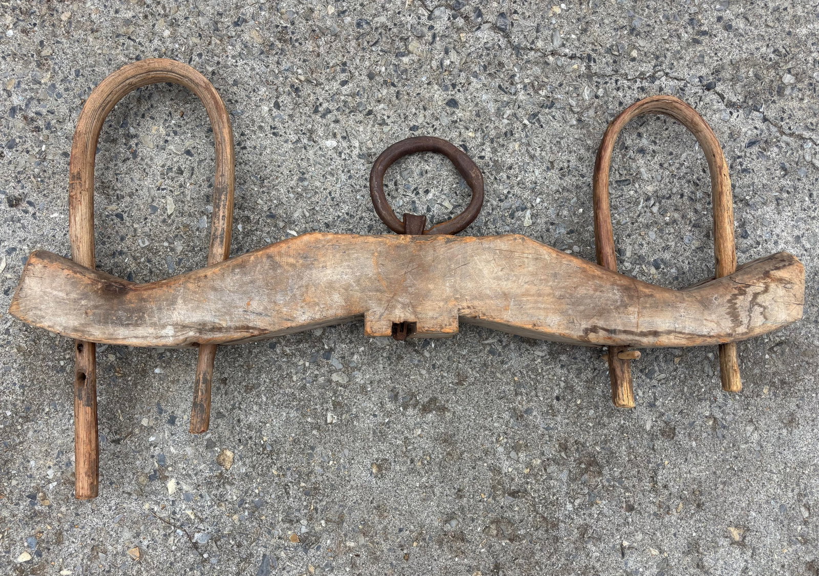 Antique Double Oxen Yoke Solid Iron Hardware - 2