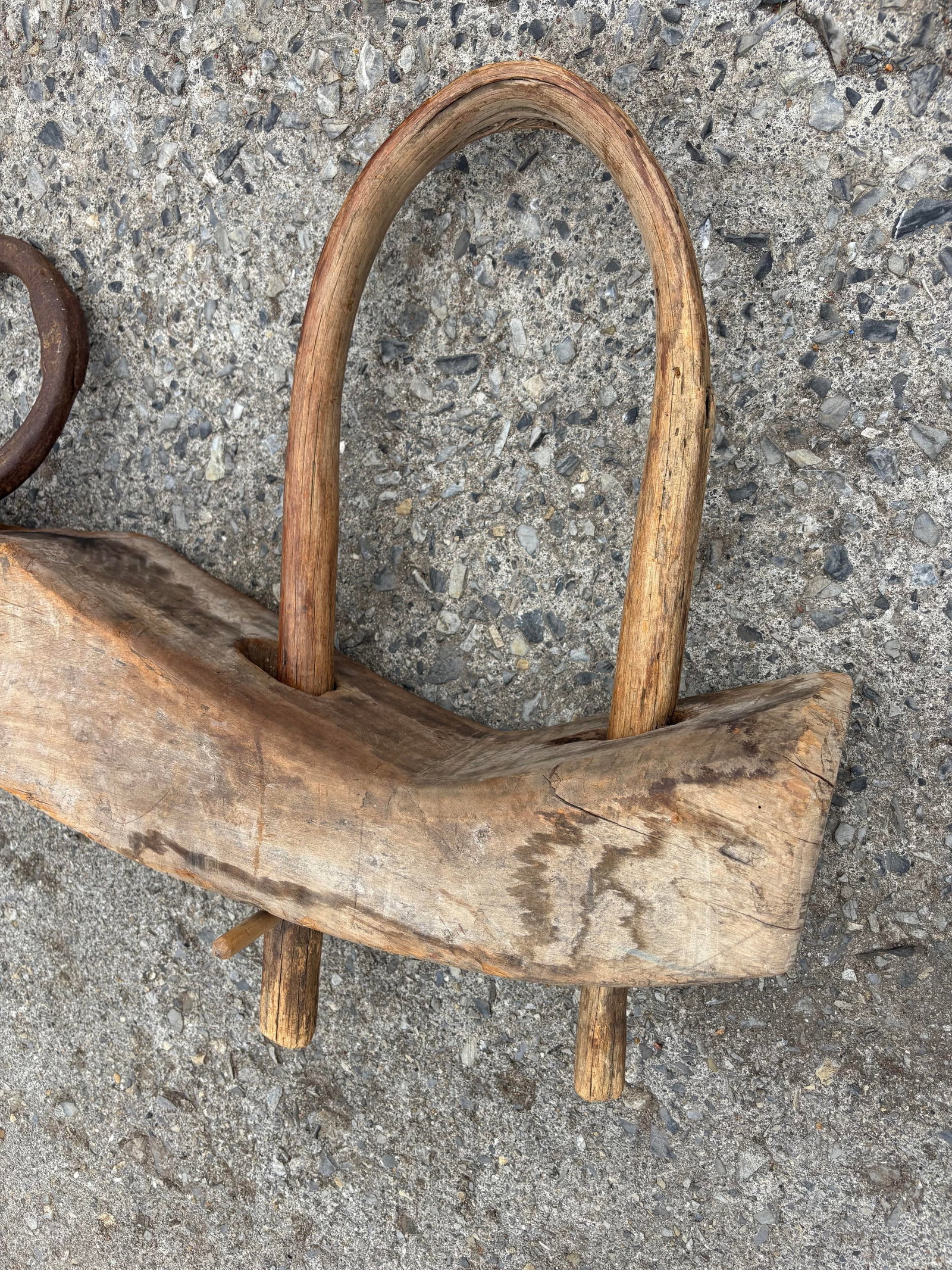 Antique Double Oxen Yoke Solid Iron Hardware - 5