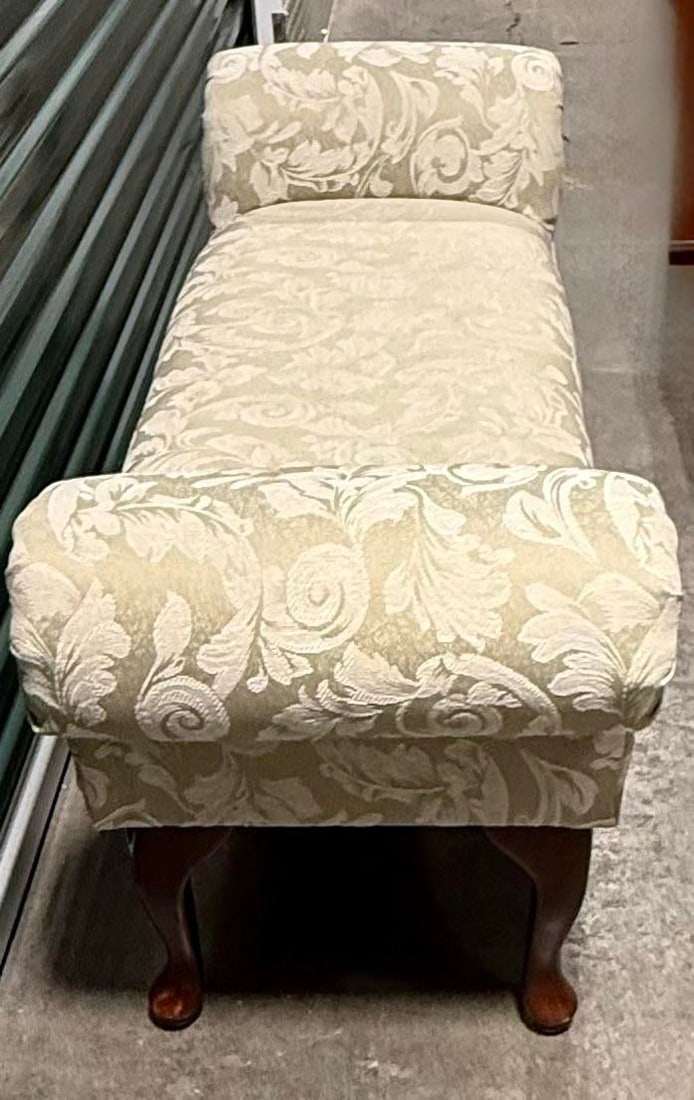 Late 20th Century Queen Anne Style Rolled Arm Bench - 5