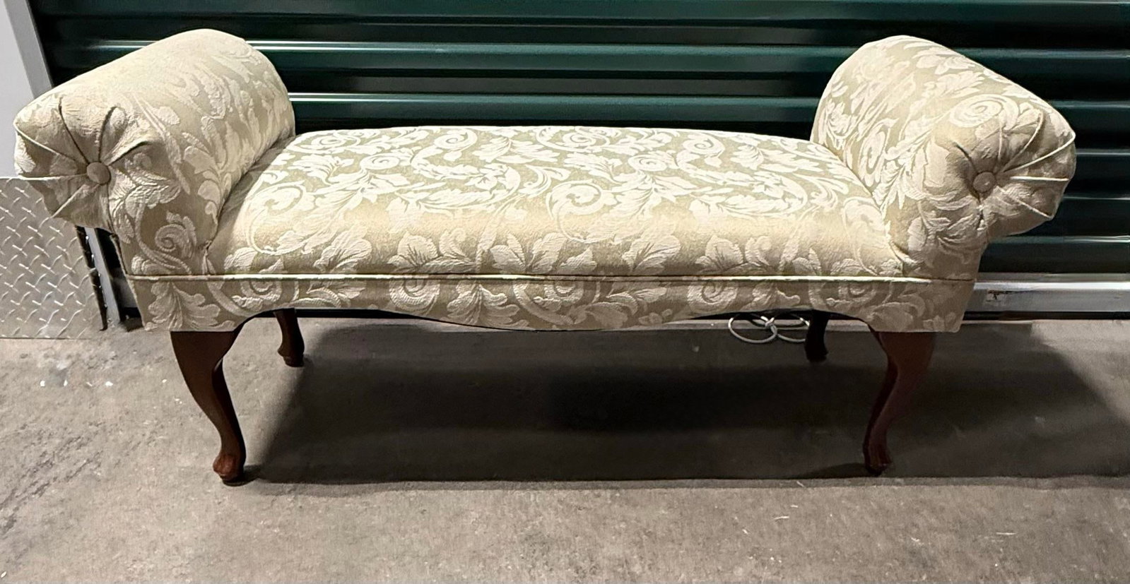 Late 20th Century Queen Anne Style Rolled Arm Bench - 6