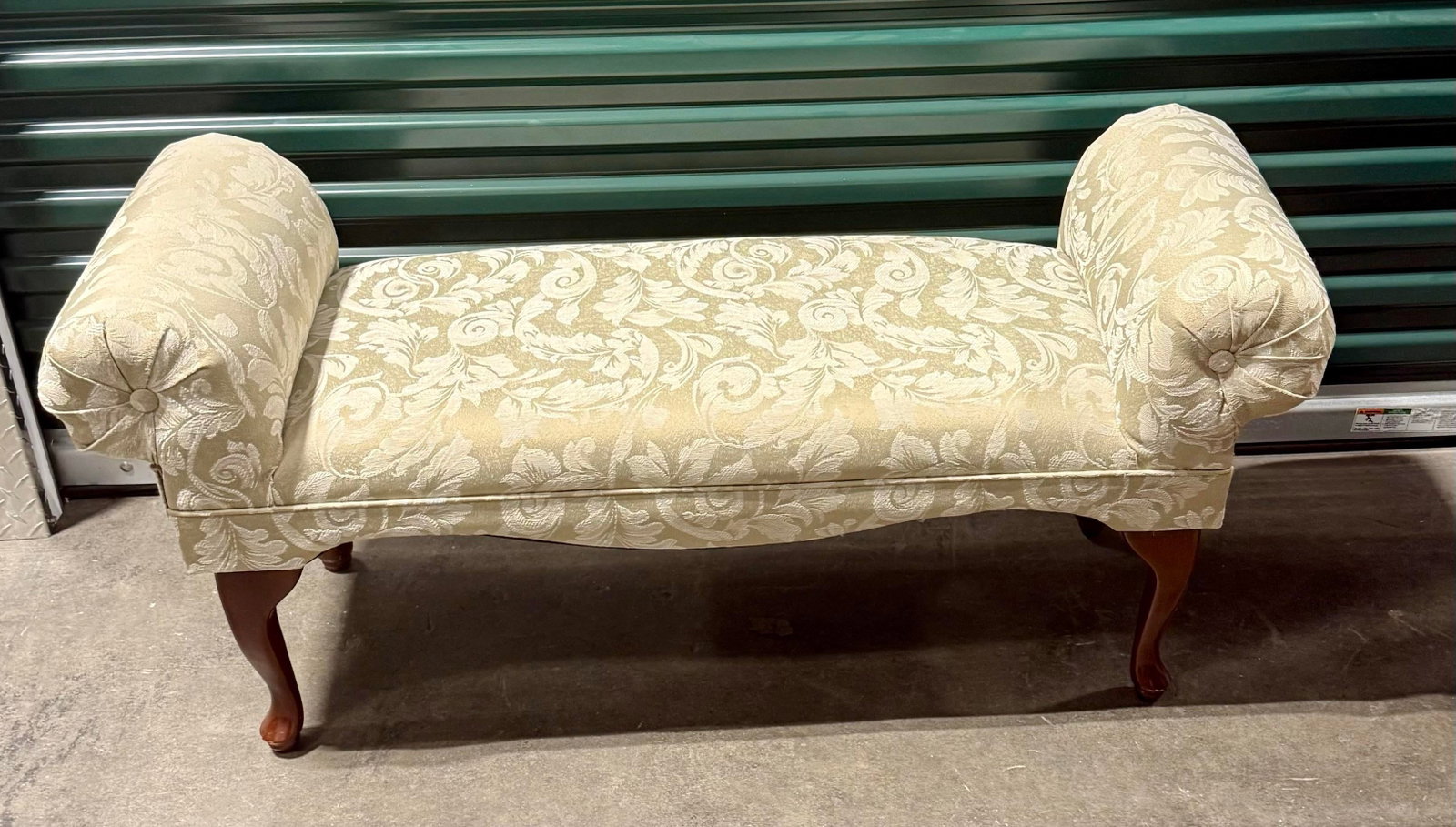 Late 20th Century Queen Anne Style Rolled Arm Bench - 8