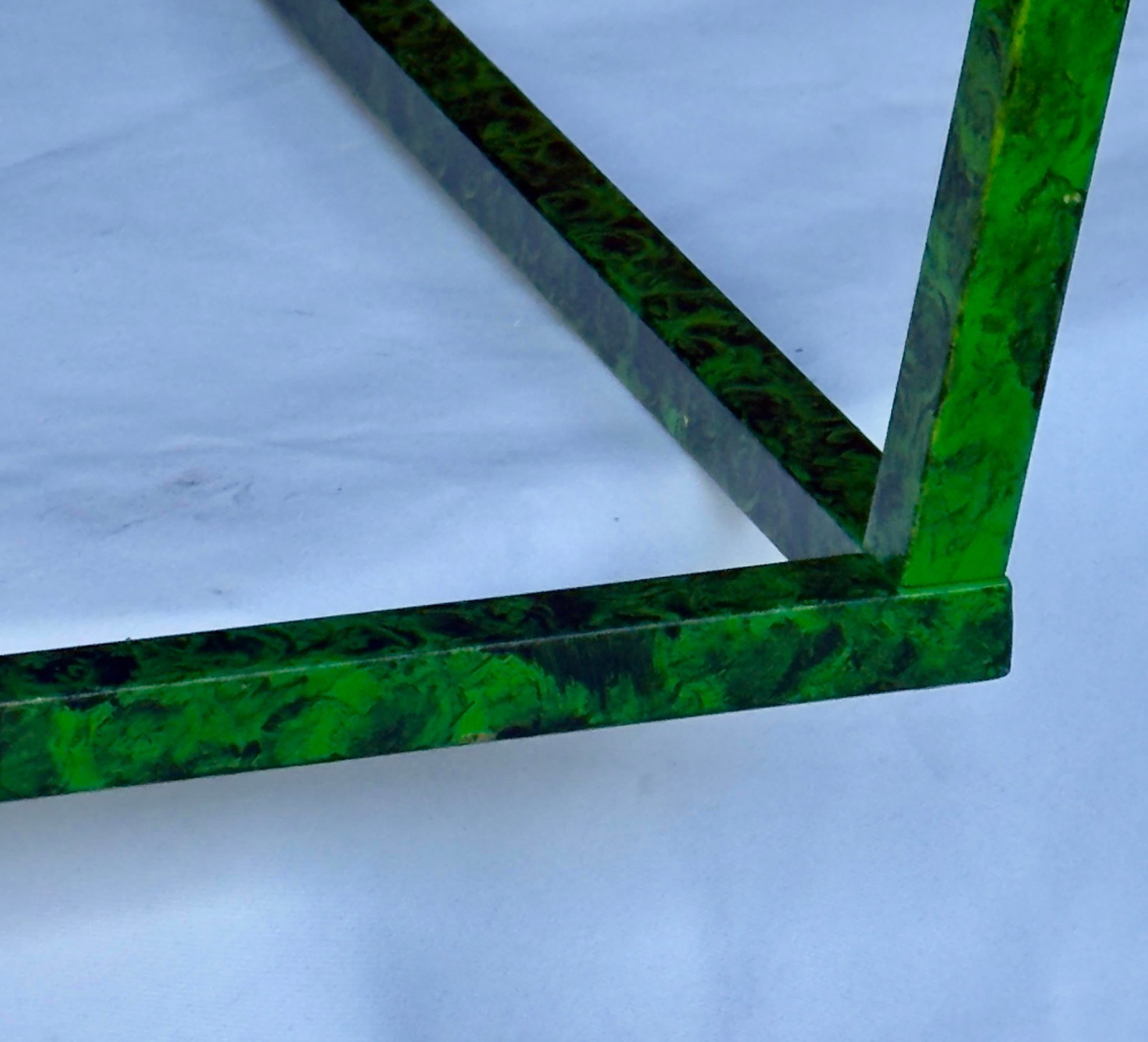 Contemporary Tony Duquette Style Faux Malachite and Hand Gilt Lantern Chandelier by Turtle and Crane - 7