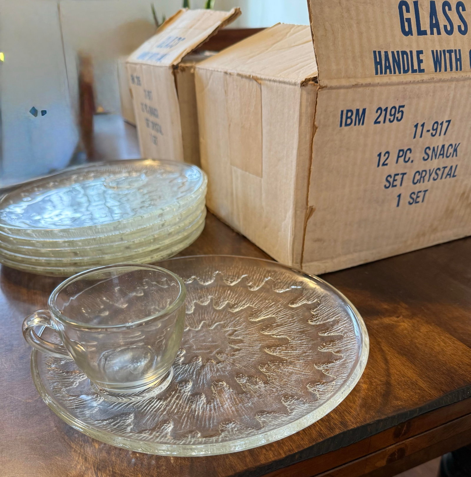 Mid 20th Century Indiana Glass Snack Plate Set - 24 Piece - 8