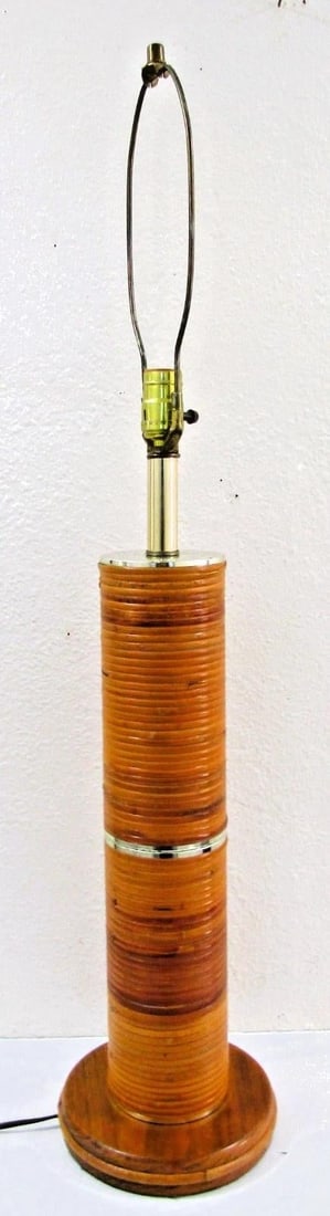 Vintage Pencil Reed and Brass Table Lamp in the Style of Gabriella Crespi, 1960s - 6