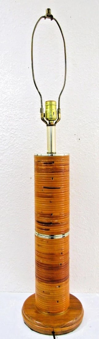 Vintage Pencil Reed and Brass Table Lamp in the Style of Gabriella Crespi, 1960s - 7