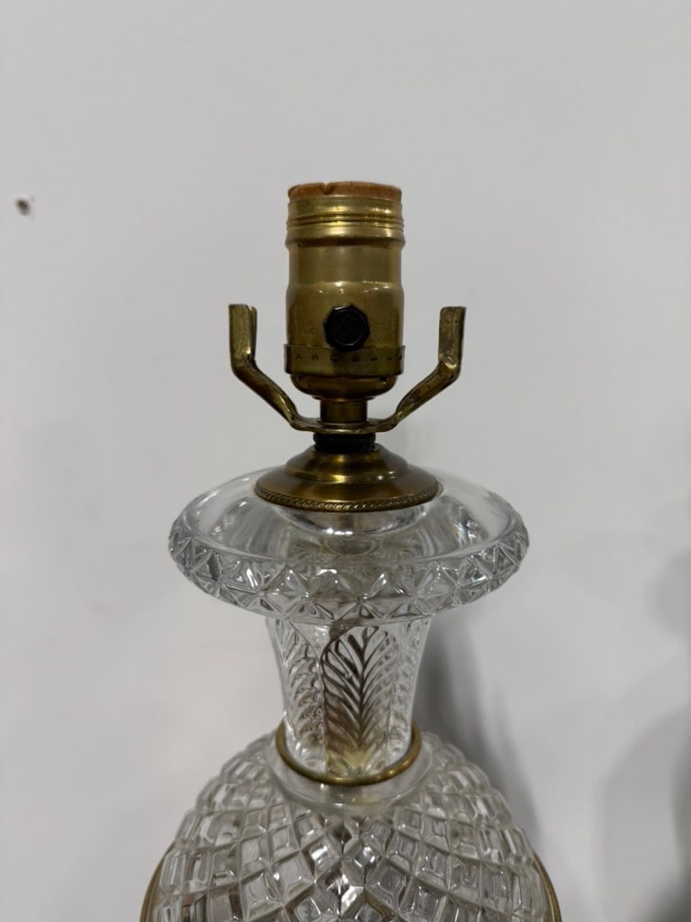 Pair, Paul Hanson Cut Crystal, Ormolu & Marble Table Lamps, Mid-20th Century - 2
