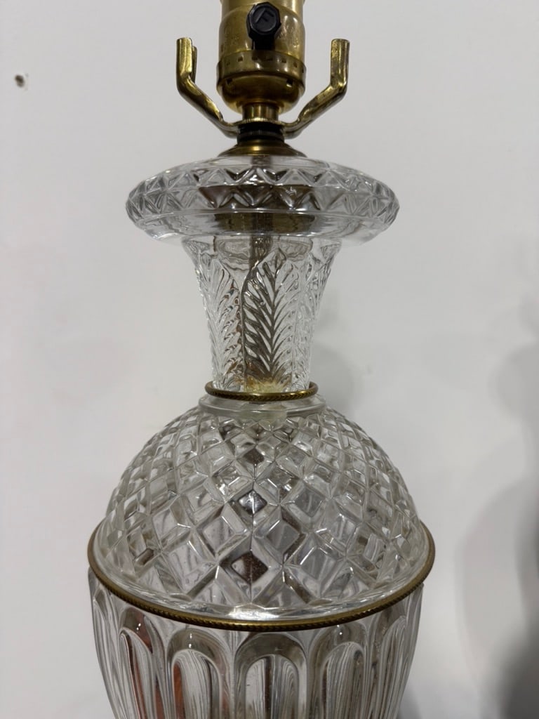 Pair, Paul Hanson Cut Crystal, Ormolu & Marble Table Lamps, Mid-20th Century - 3