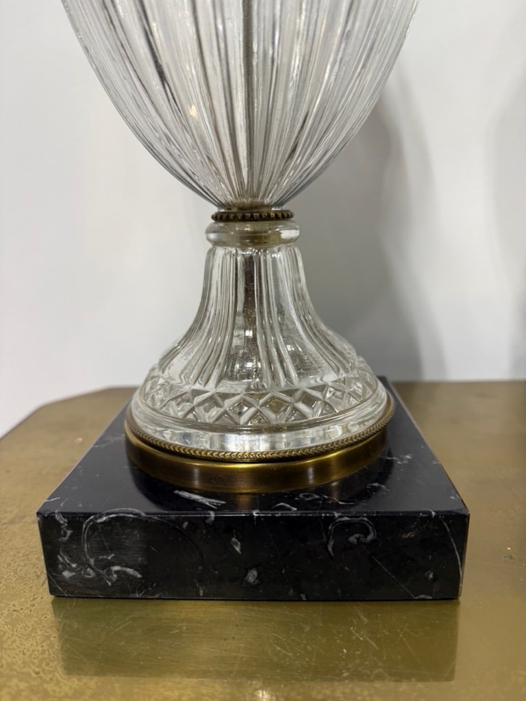 Pair, Paul Hanson Cut Crystal, Ormolu & Marble Table Lamps, Mid-20th Century - 4