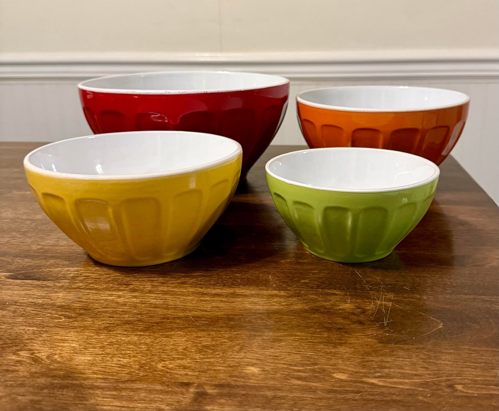 1990s Modern Colorful Ribbed Nesting Bowls - Set of 4 - 2