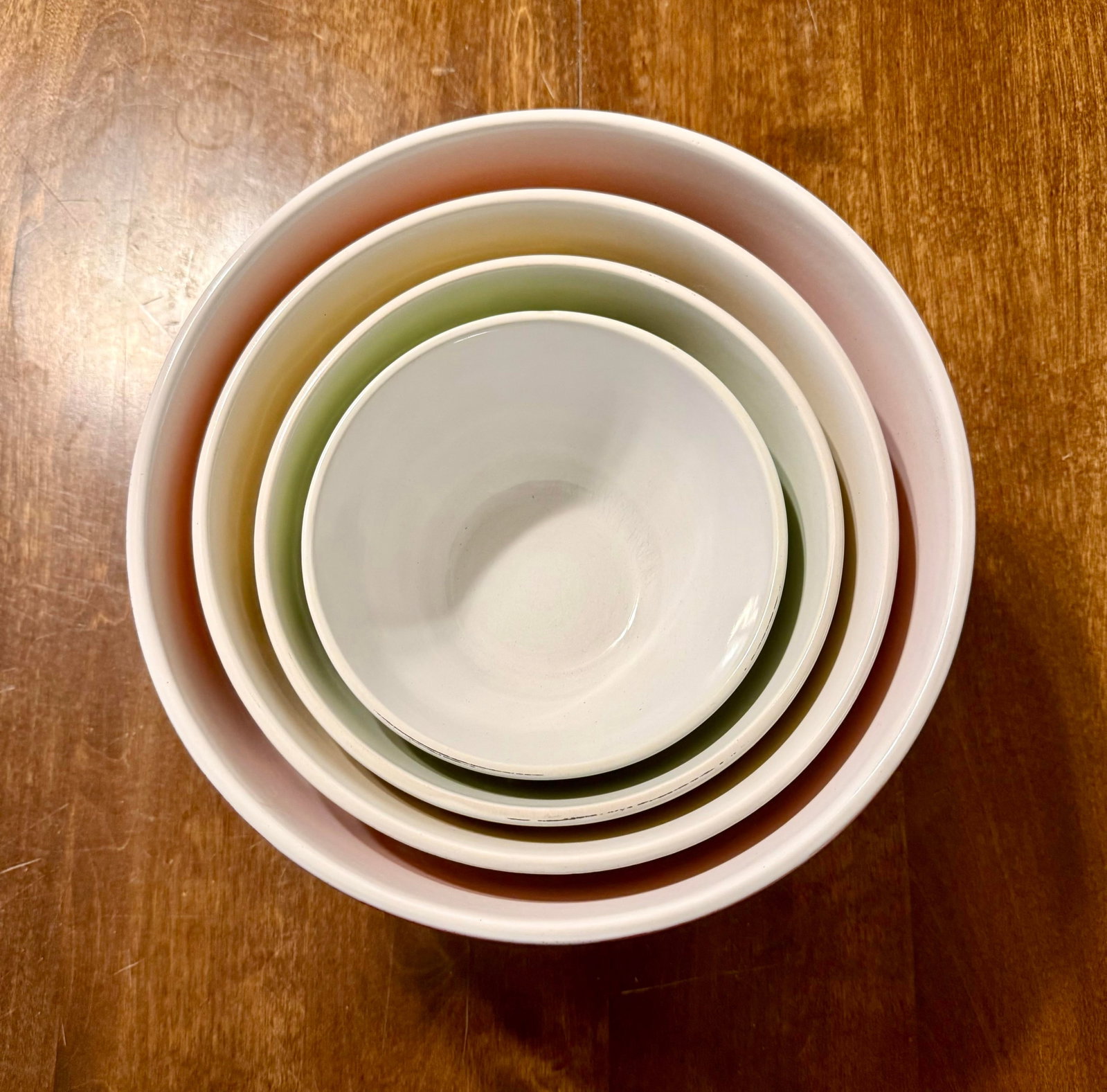 1990s Modern Colorful Ribbed Nesting Bowls - Set of 4 - 6
