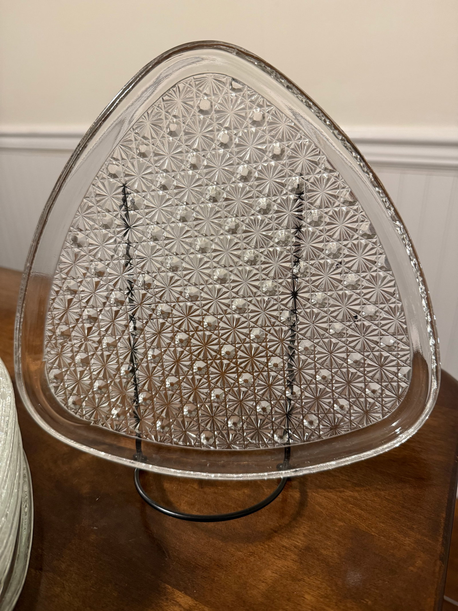 Mid 20th Century Indiana Glass Daisy and Button Pattern Snack Plates and Cups - Set of 7 - 5