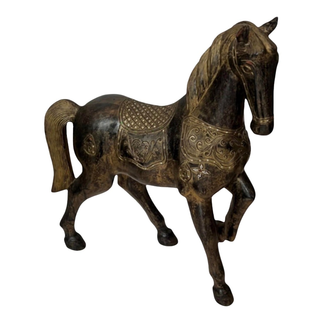 Vintage Hand-Carved Wooden Horse Sculpture (1 of 10)