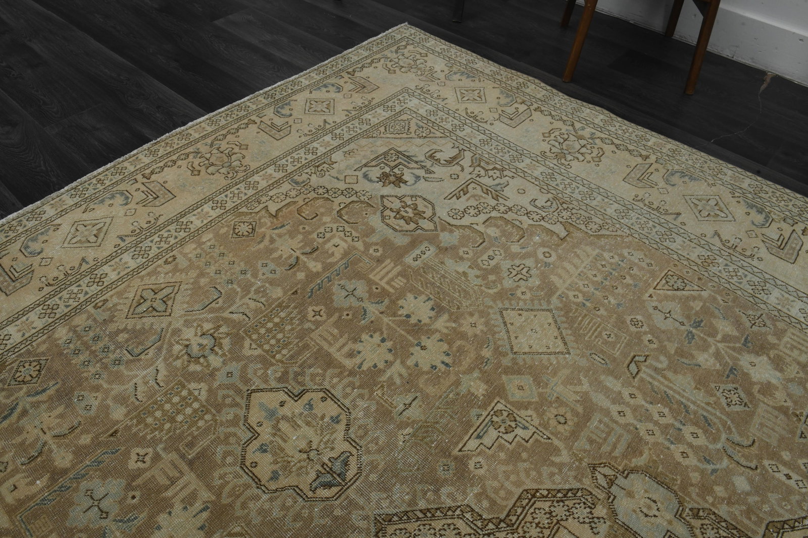 1970s Vintage Persian Handknotted Wool Brown Oversize Area Rug - 11