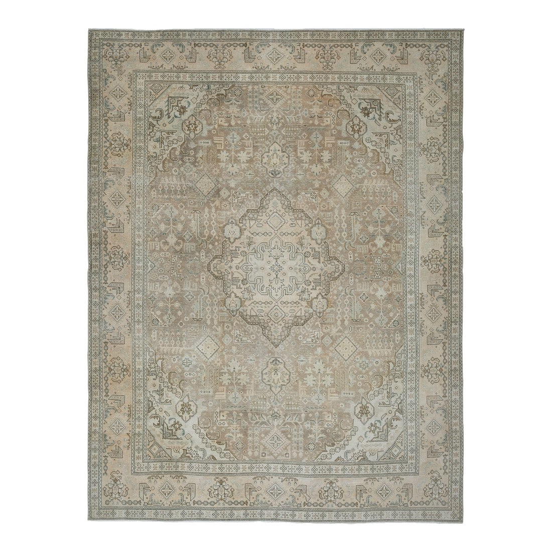 1970s Vintage Persian Handknotted Wool Brown Oversize Area Rug: Vintage Persian Hand-Knotted rug is a semi- vintage oversize area rug.'70s Eastern region of Middle East's unique rug is perfectly hand-knotted by the artisan. This special piece of art has very rare,