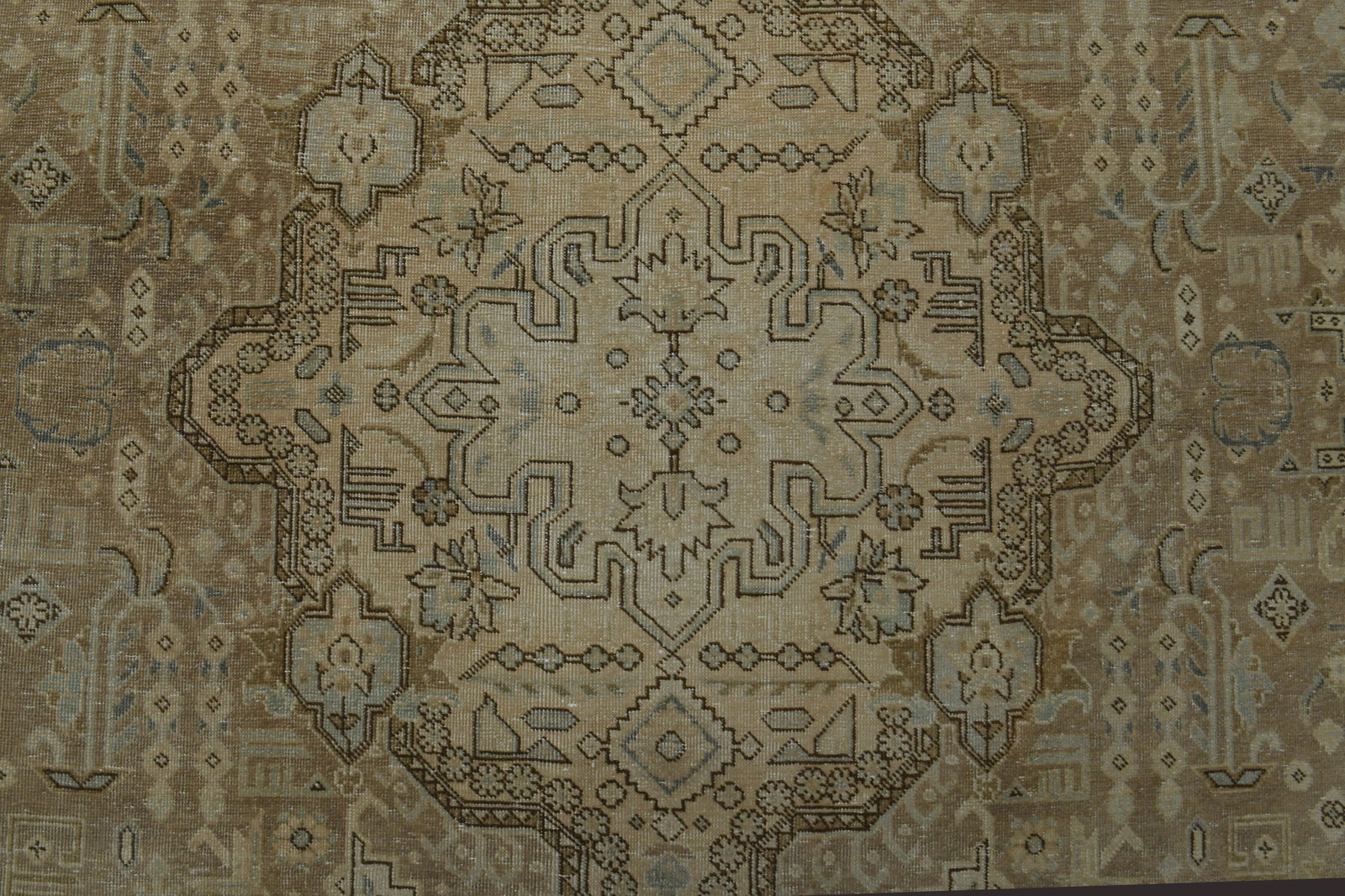 1970s Vintage Persian Handknotted Wool Brown Oversize Area Rug - 7