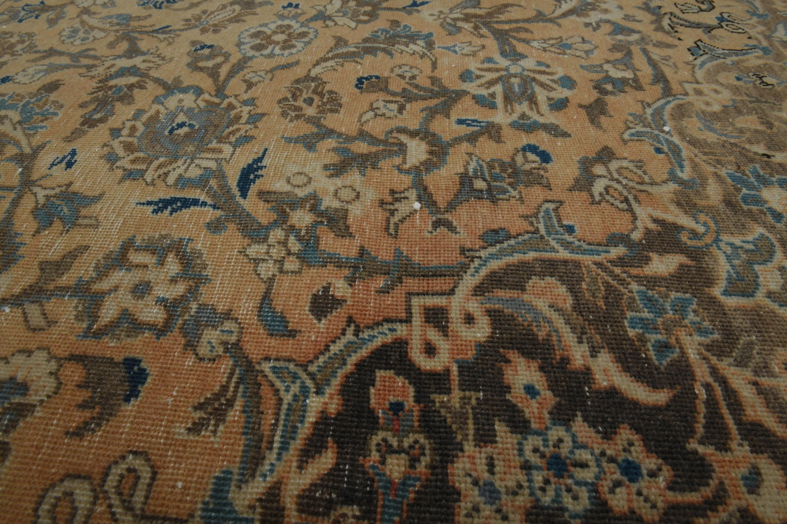 1970s Vintage Persian Handknotted Wool Orange Oversize Area Rug - 11