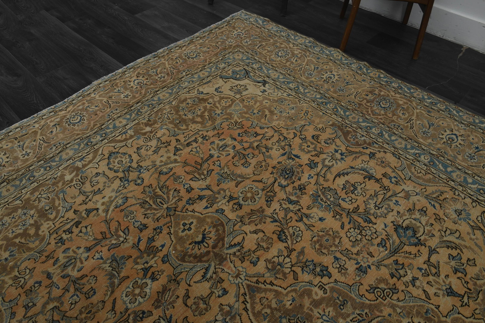 1970s Vintage Persian Handknotted Wool Orange Oversize Area Rug - 6