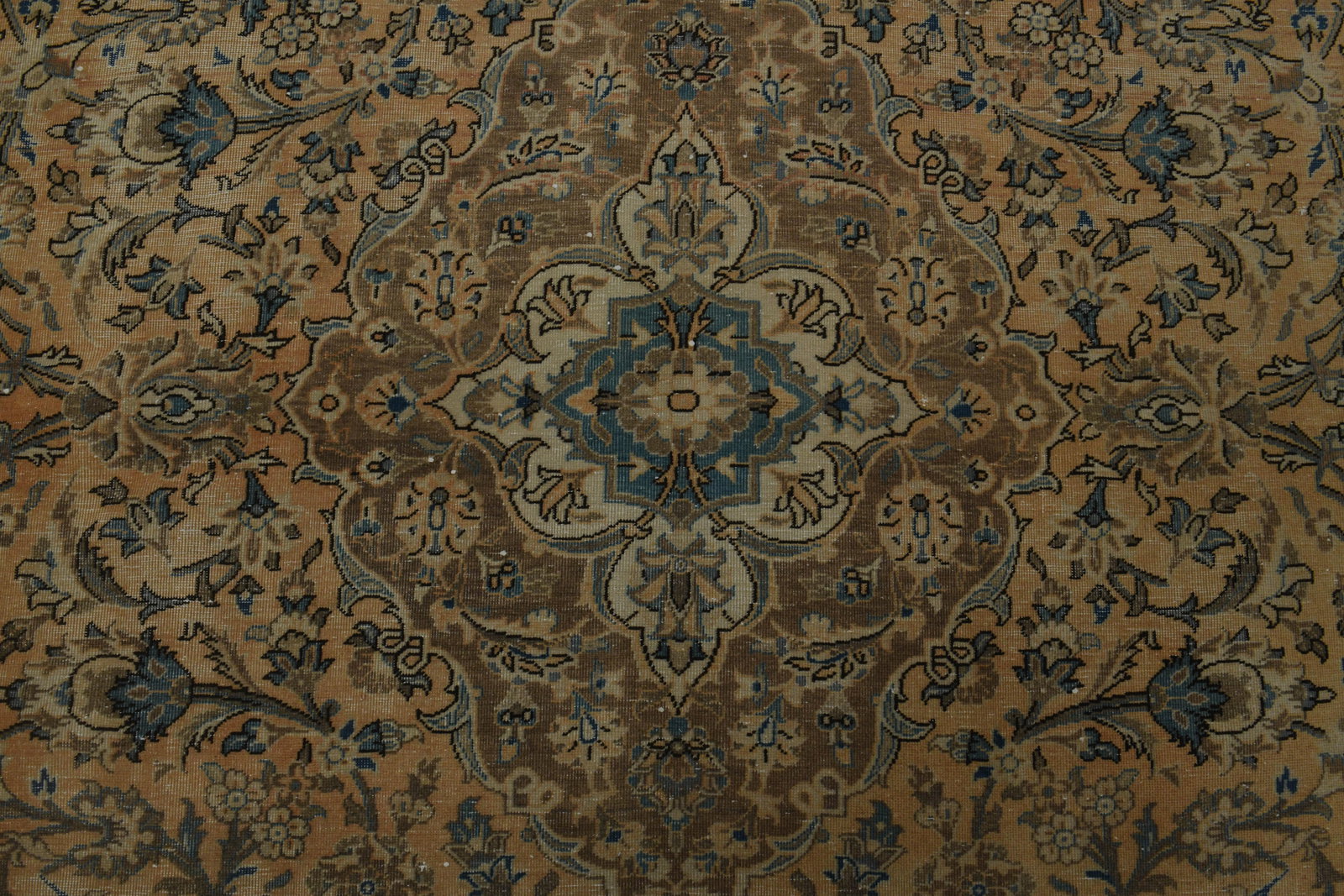 1970s Vintage Persian Handknotted Wool Orange Oversize Area Rug - 7
