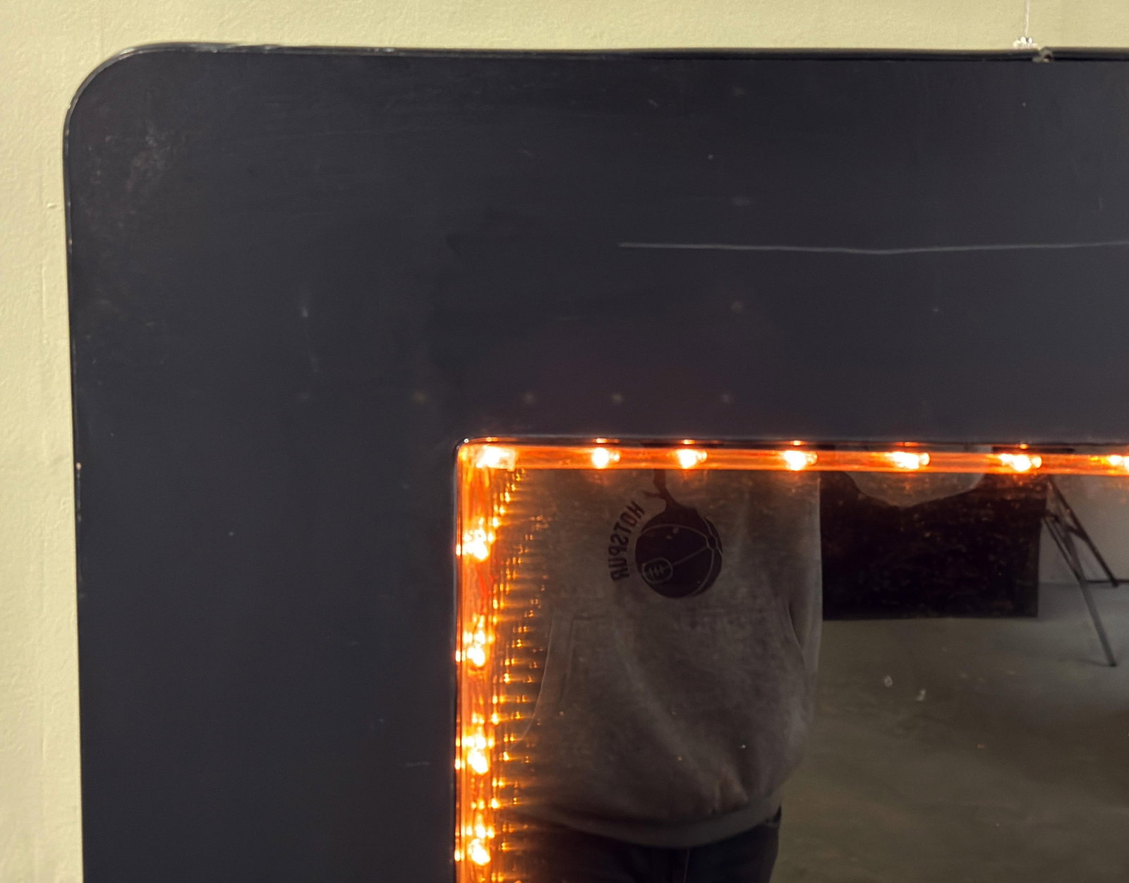 Vintage c.1970's/80's Infinity Mirror Wall Light in Matte Black - 4