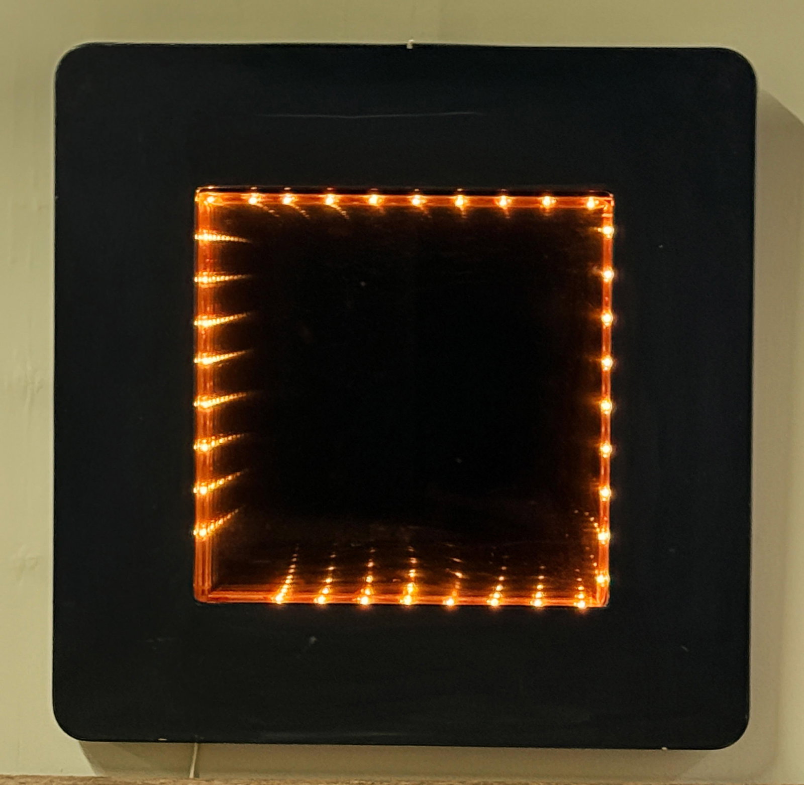 Vintage c.1970's/80's Infinity Mirror Wall Light in Matte Black - 7