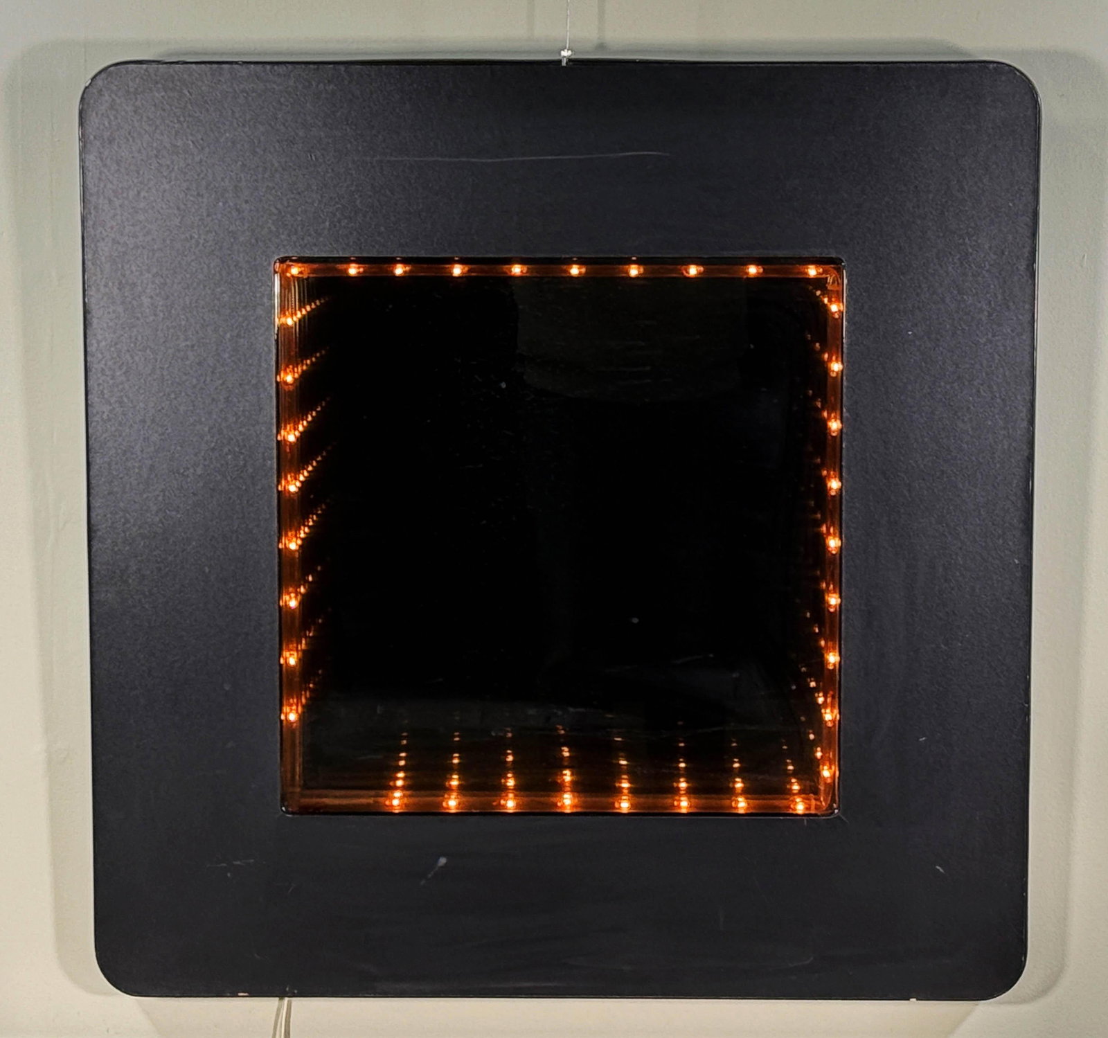 Vintage c.1970's/80's Infinity Mirror Wall Light in Matte Black - 9