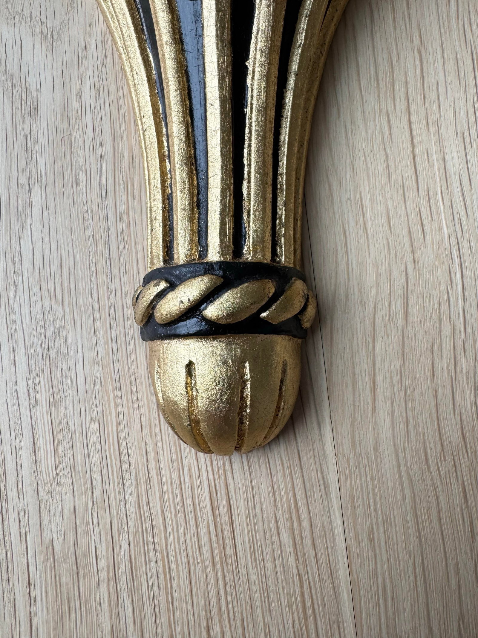 Pair of Large Vintage Gilt & Ebonized Wood Wall Brackets - 2