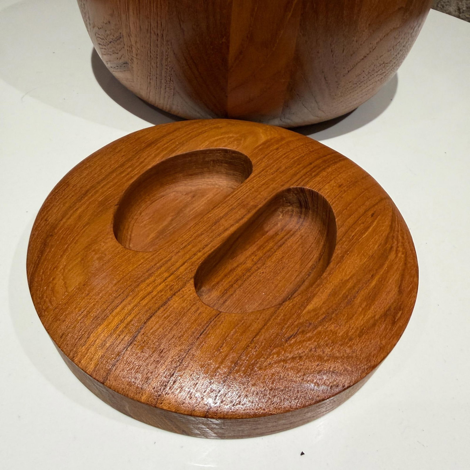 Vintage Dansk Designs Teak Wood Ice Bucket Jens Quistgaard Ihq - 4