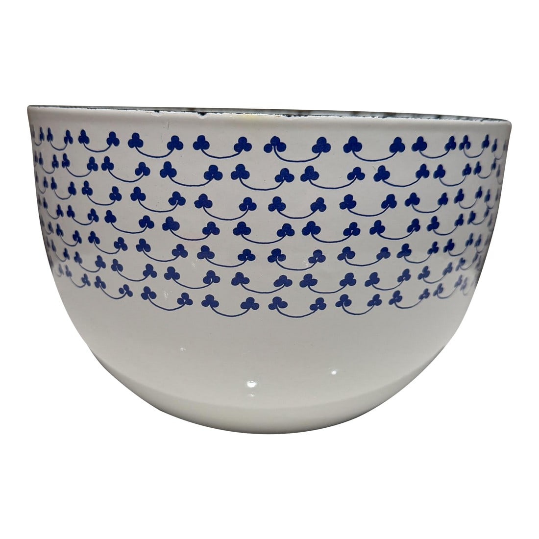 Arabia Finland Finel Enamel Bowl Blue Clover Siniapila Kaj Franck (1 of 7)