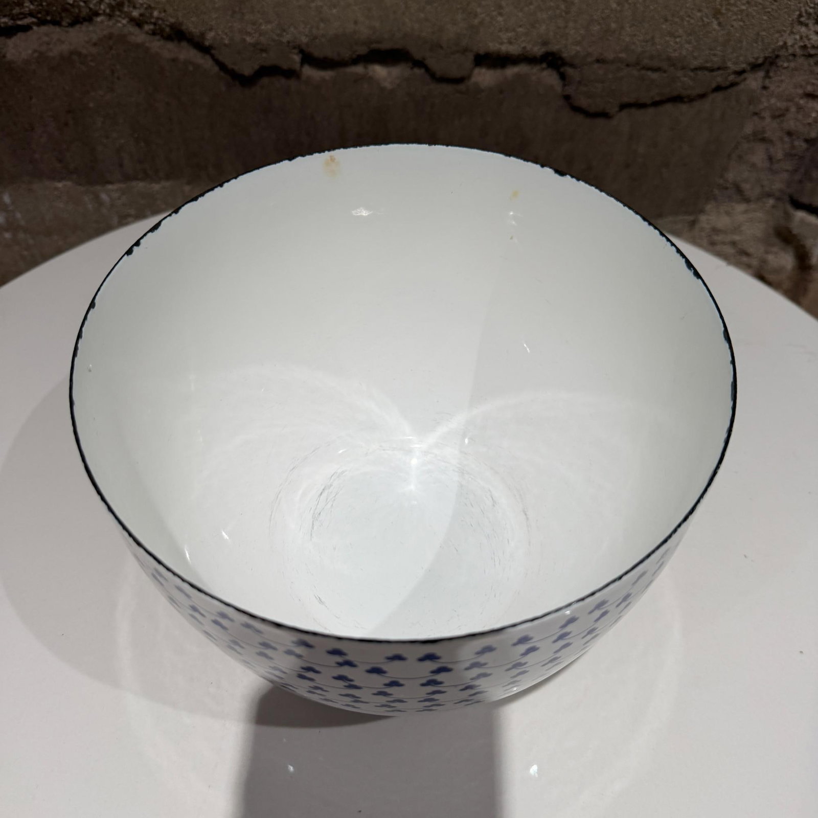 Arabia Finland Finel Enamel Bowl Blue Clover Siniapila Kaj Franck - 4
