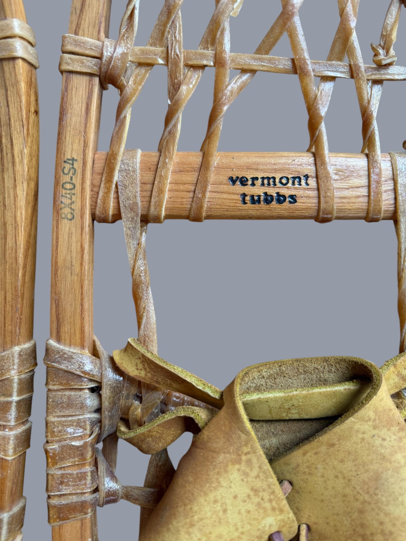 Mid 20th Century Vermont Tubbs Rawhide Leather Snowshoes Wall Decor - 4