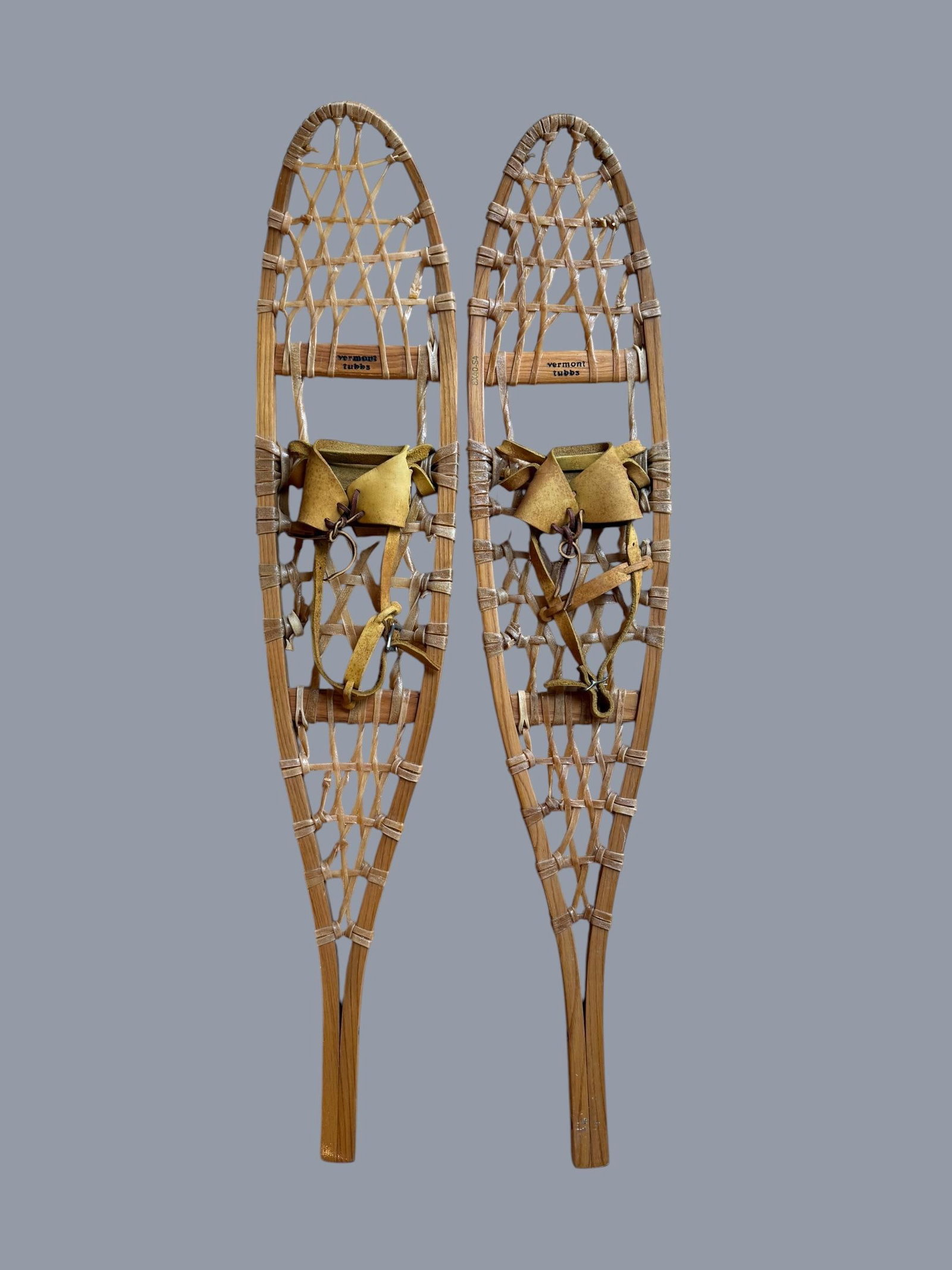 Mid 20th Century Vermont Tubbs Rawhide Leather Snowshoes Wall Decor - 7
