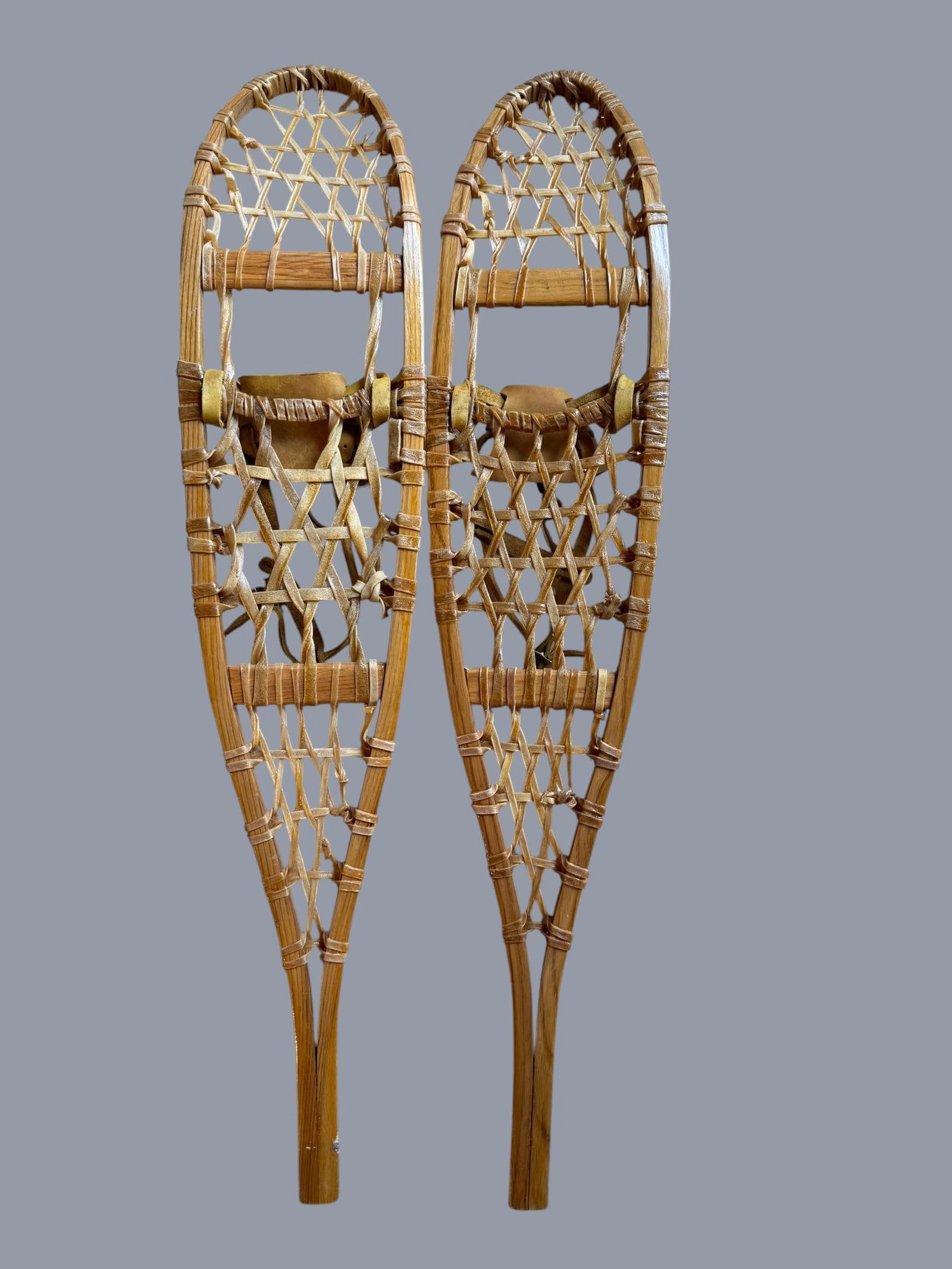 Mid 20th Century Vermont Tubbs Rawhide Leather Snowshoes Wall Decor - 9