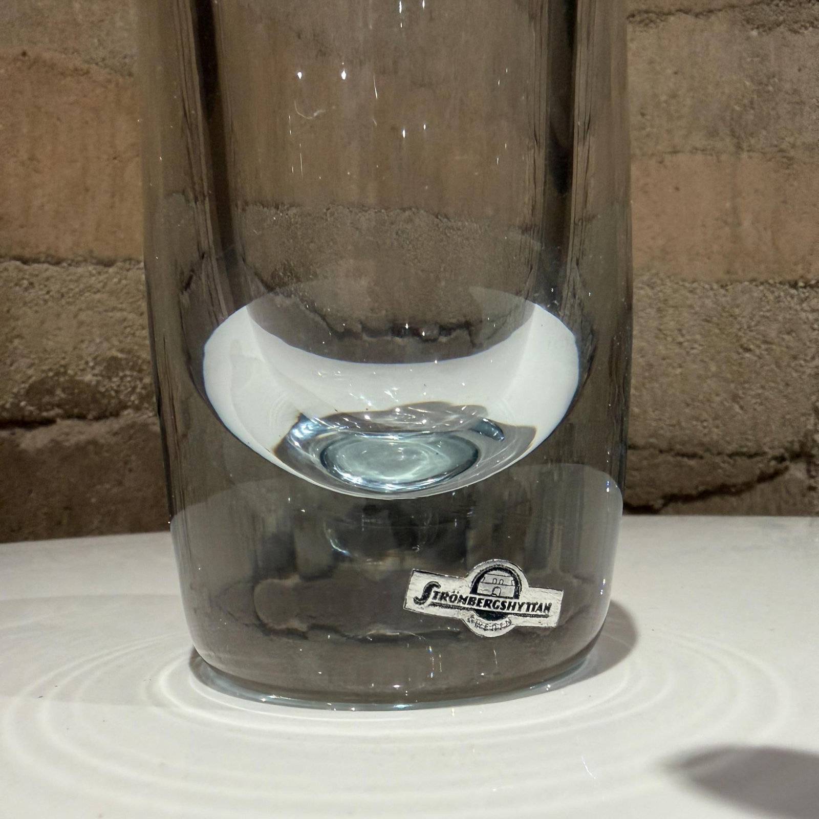 Strombergshyttan Swedish Ice Blue Crystal Decanter Vessel Scandinavian Modern - 6