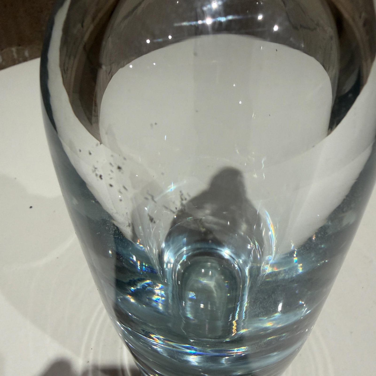 Strombergshyttan Swedish Ice Blue Crystal Decanter Vessel Scandinavian Modern - 7
