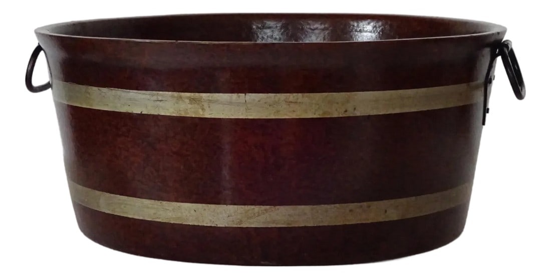 19th English Grain-Painted Wood Papier Mache Tub (1 of 7)