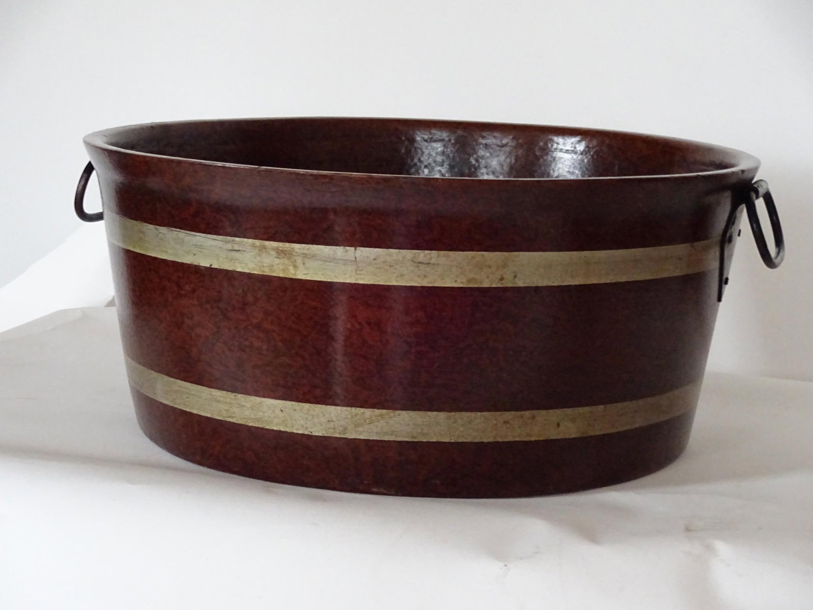 19th English Grain-Painted Wood Papier Mache Tub - 2