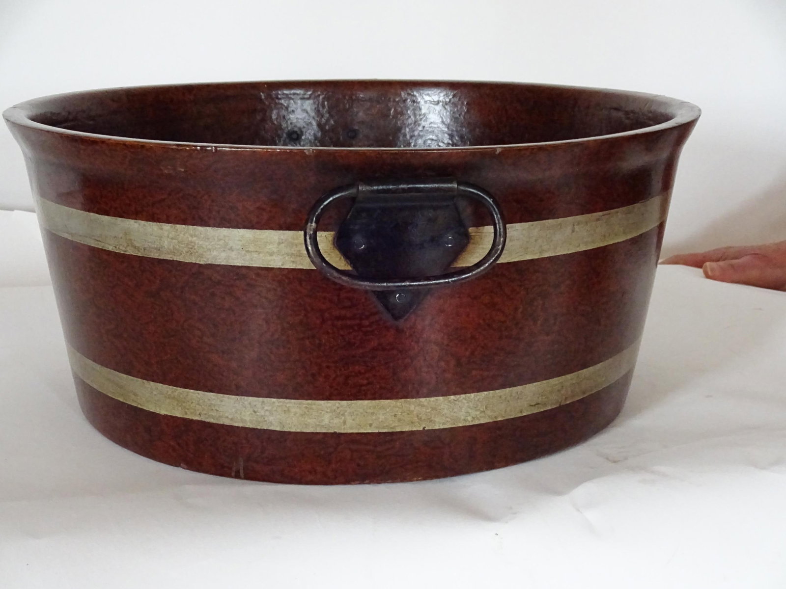 19th English Grain-Painted Wood Papier Mache Tub - 6