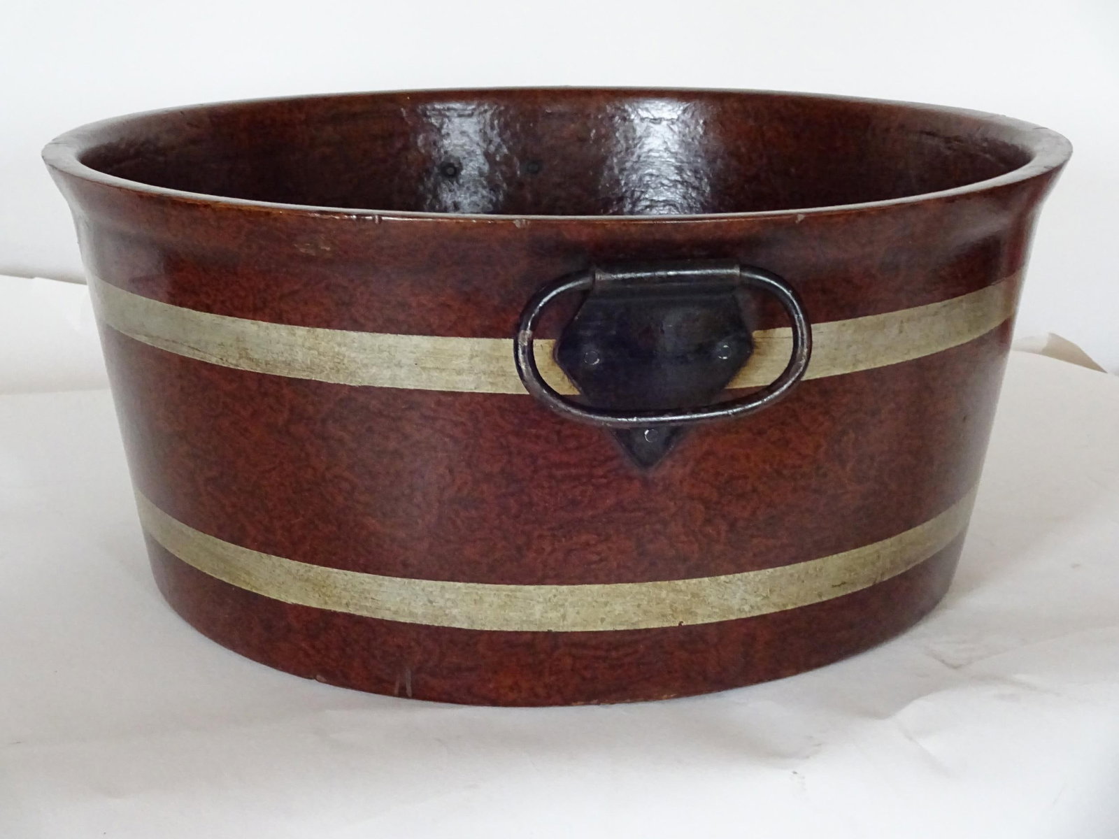 19th English Grain-Painted Wood Papier Mache Tub - 7