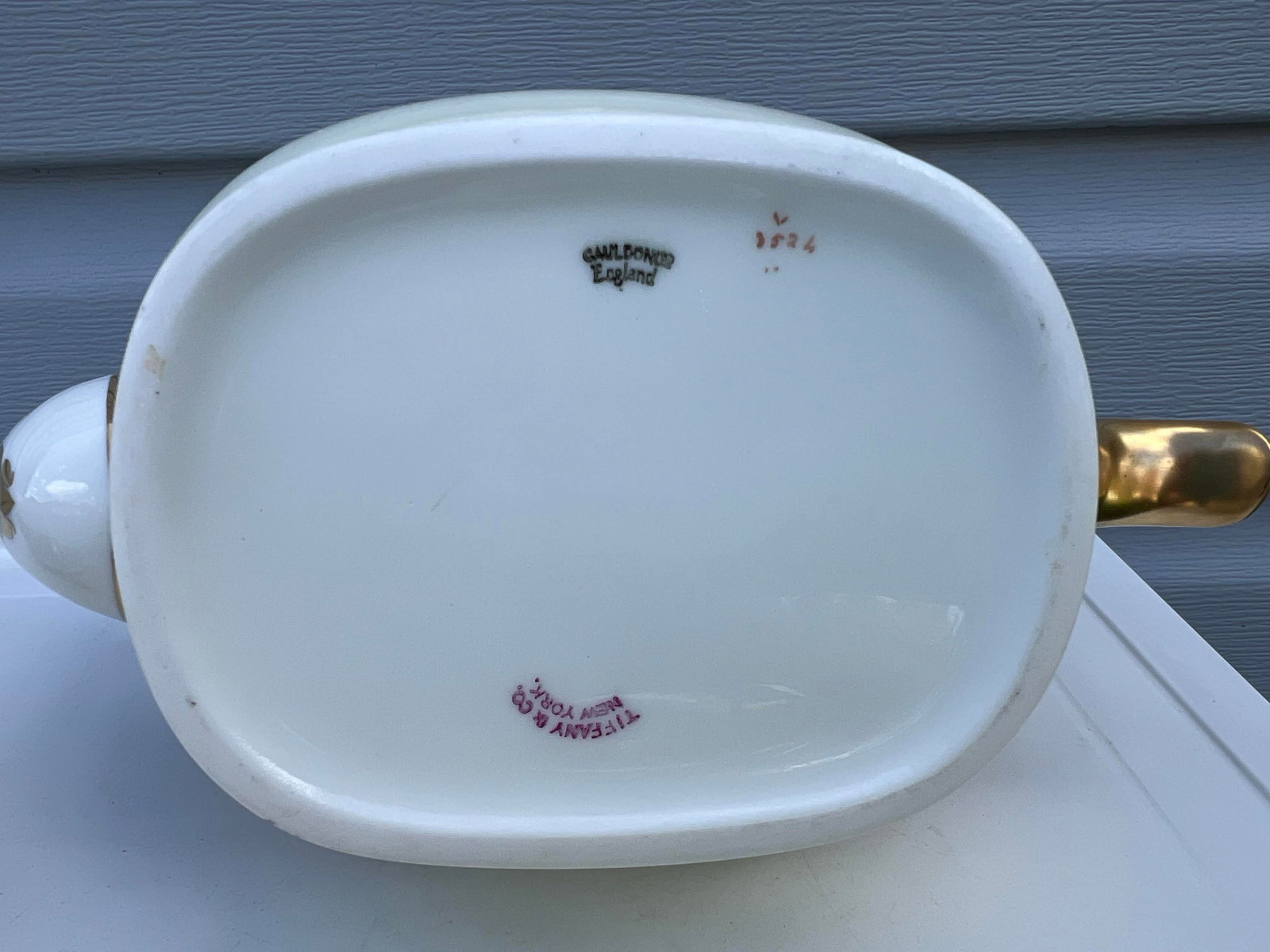 1900 Gold & Floral Cauldon for Tiffany Tea Set - Set of 3 - 7