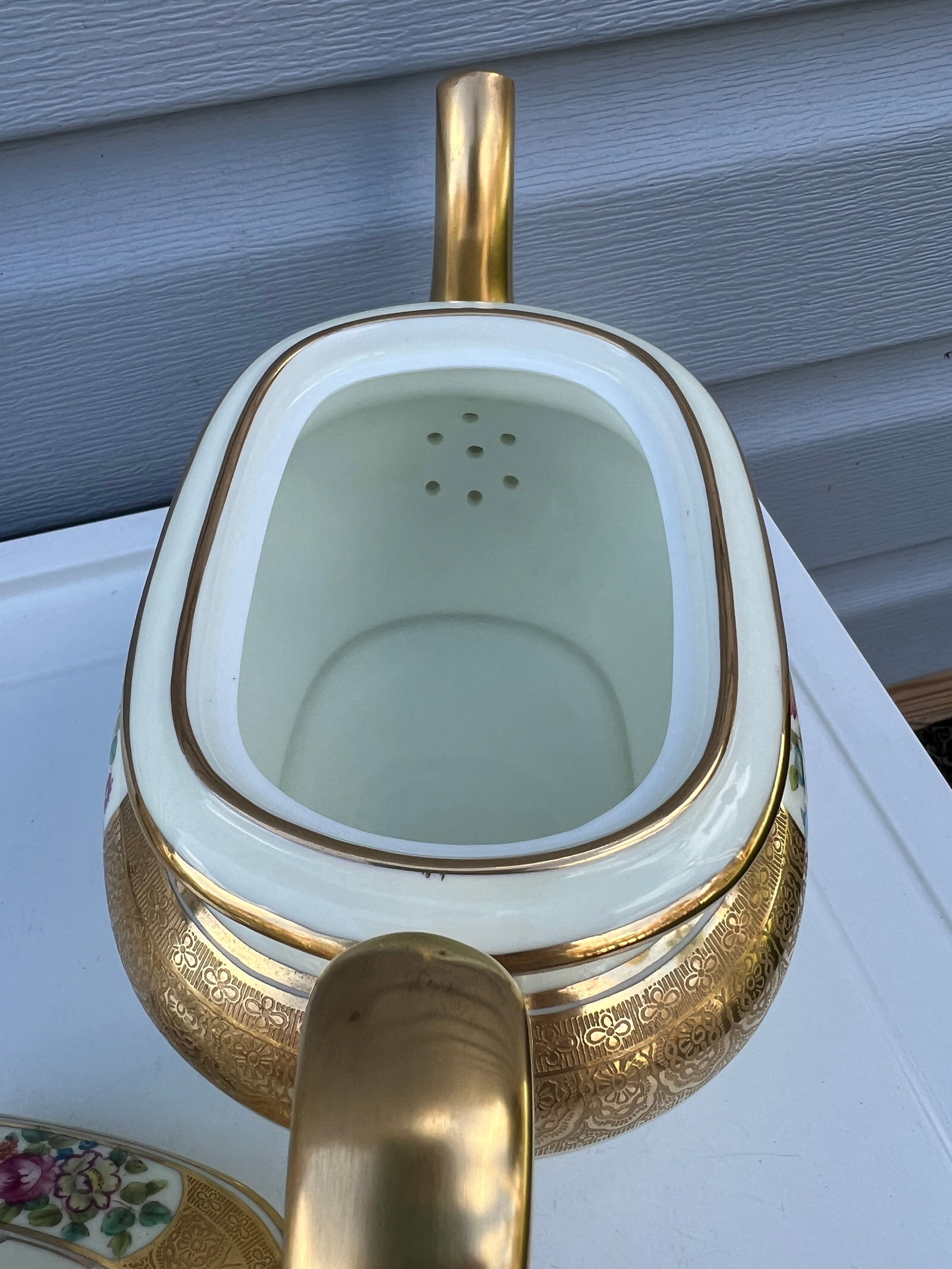1900 Gold & Floral Cauldon for Tiffany Tea Set - Set of 3 - 9