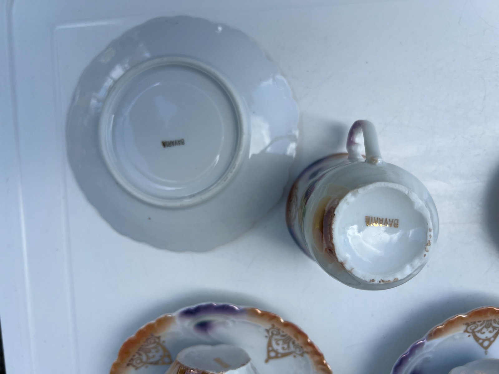 Antique Floral Porcelain Tea Set - 11 Pc - 4