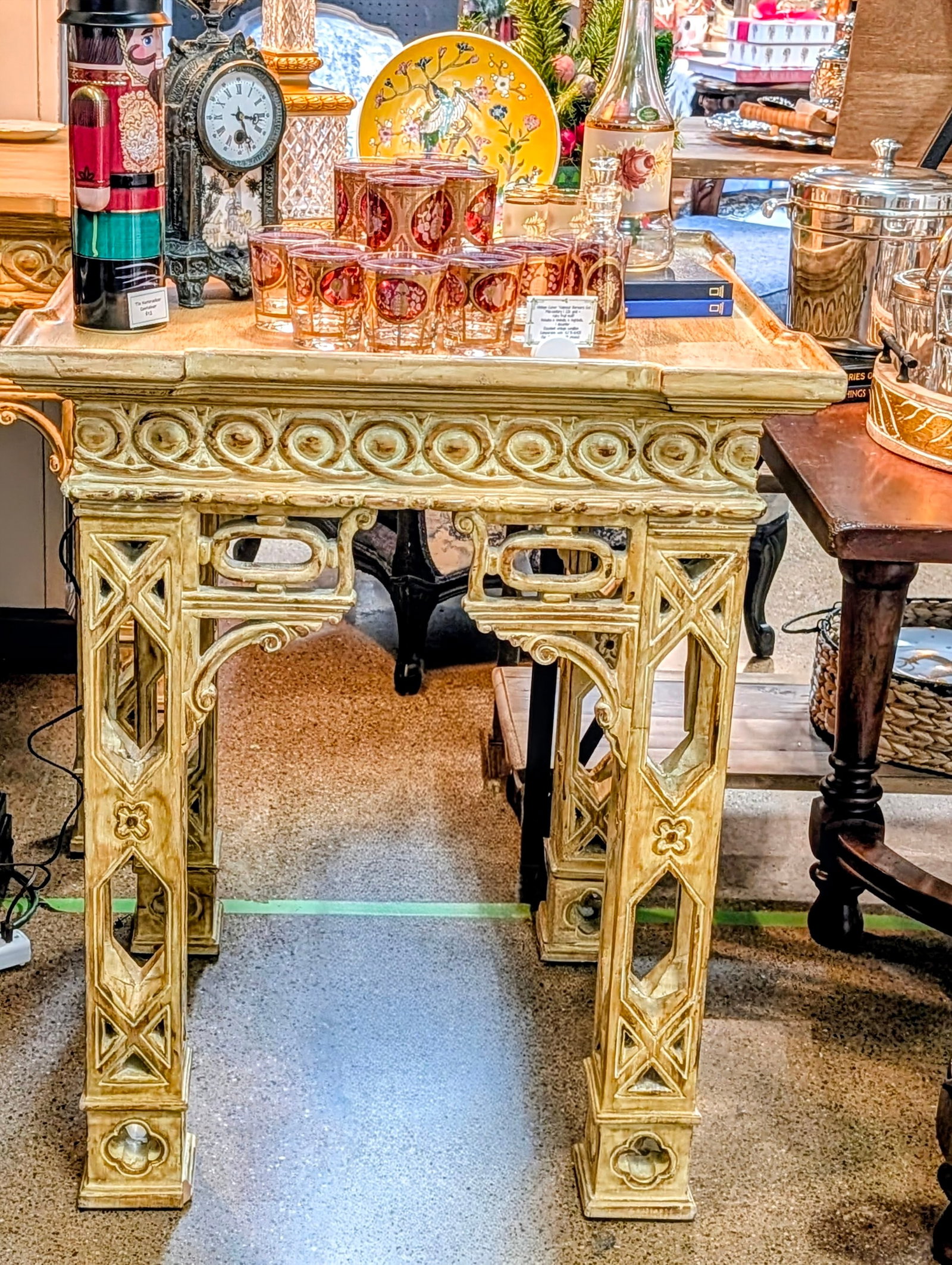 Pair of Vintage, Rare, Monumental, Faux Bamboo, Chinoiserie, Mid Century, Accent Tables - 8