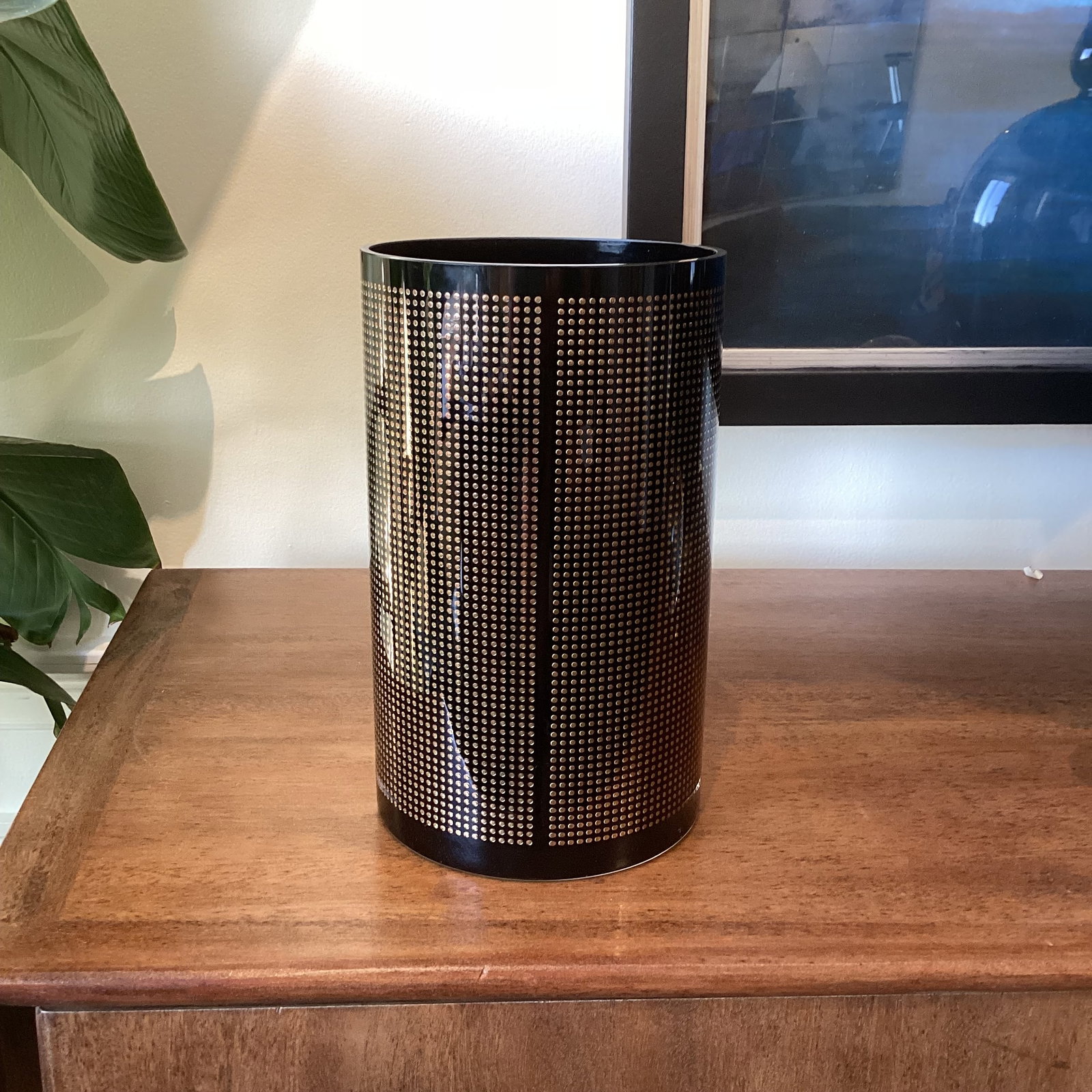 Koz Susani for Egizia Black & Gold Dot Glass Vase - 2