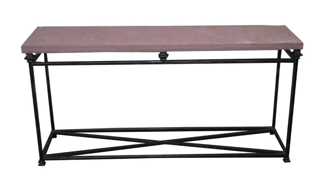 Iron Base & Slate Top Console Table (1 of 10)