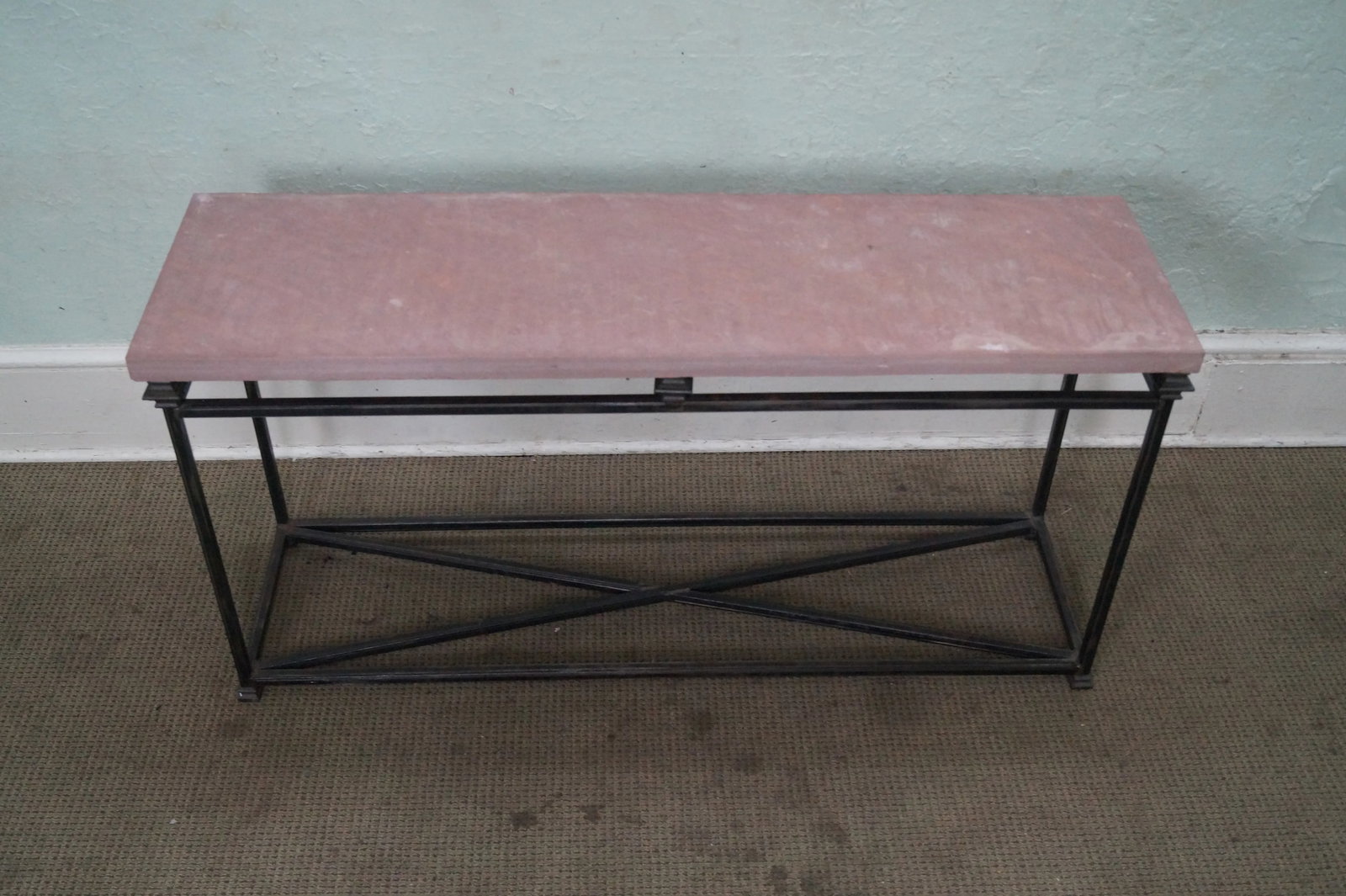 Iron Base & Slate Top Console Table - 2
