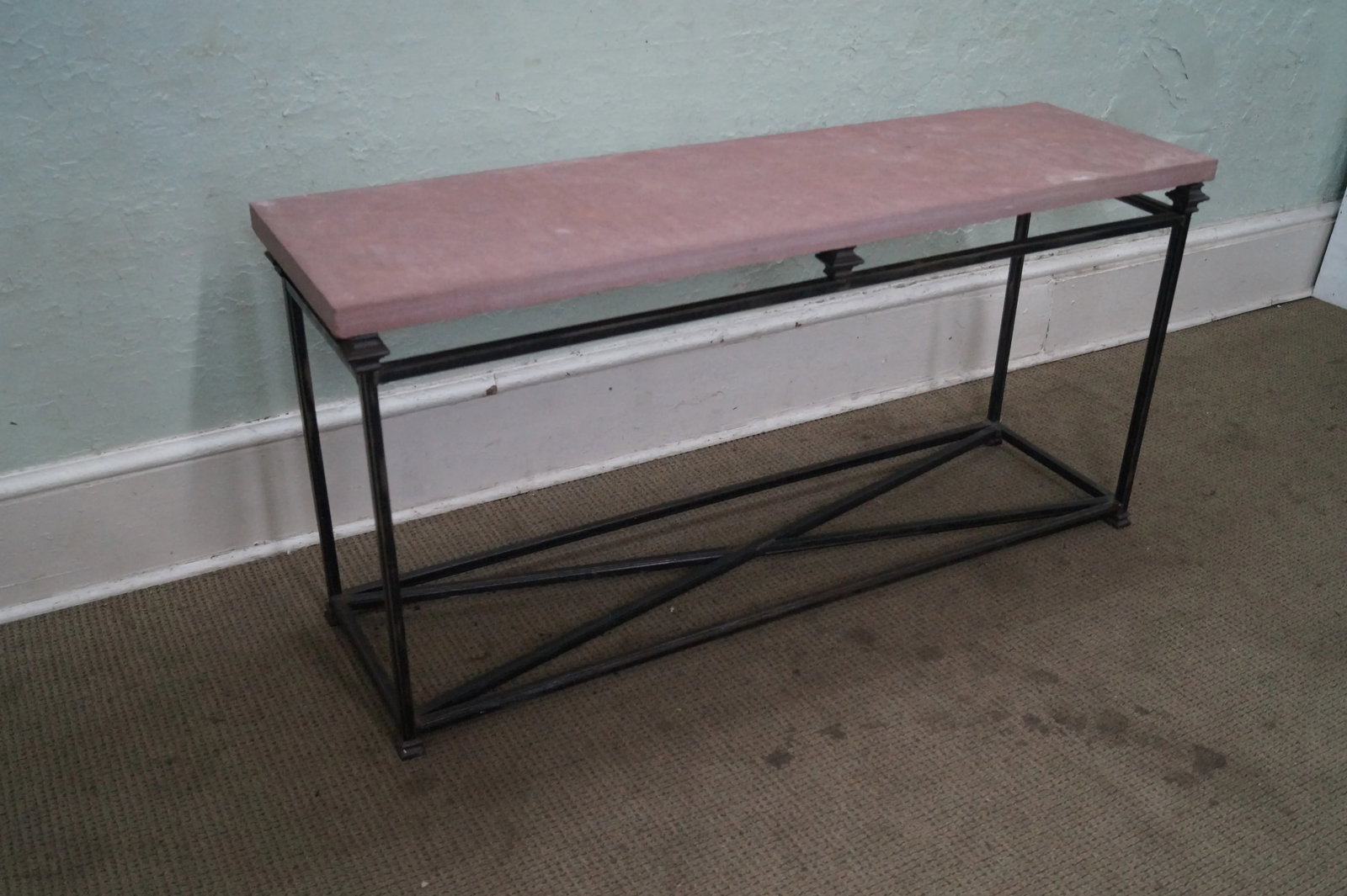 Iron Base & Slate Top Console Table - 3