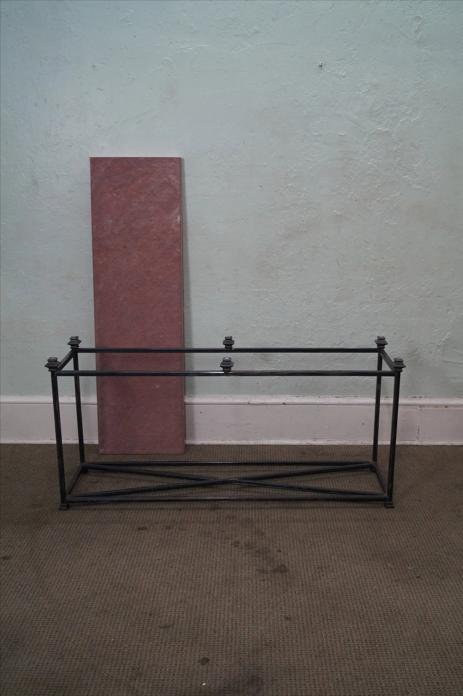 Iron Base & Slate Top Console Table - 4